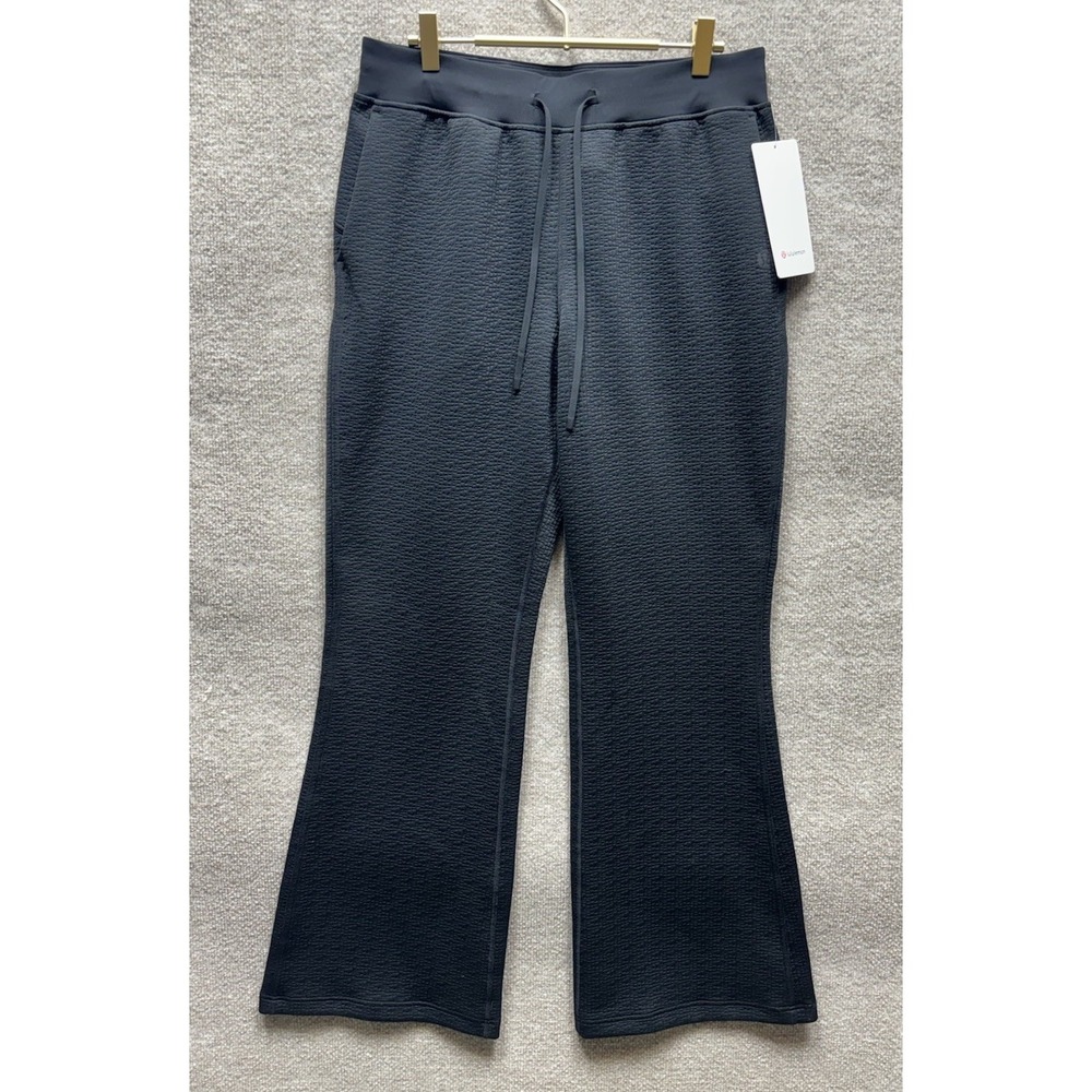 Lululemon Textured High-Rise Flared Track Pant‎ 32" HR HW Size 10 Black NEW NWT